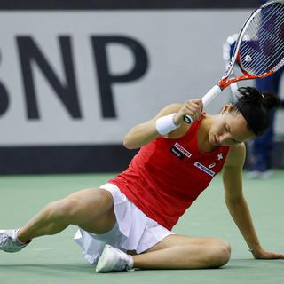 Viktorija Golubic frustrée lors de son match contre Sabalenka en demi-finale de Fed Cup. [Tatyana Zenkovich]