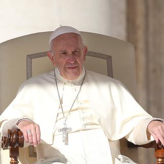 Le pape François au Vatican, ce 11 octobre 2017. [Keystone - Tony Gentile]