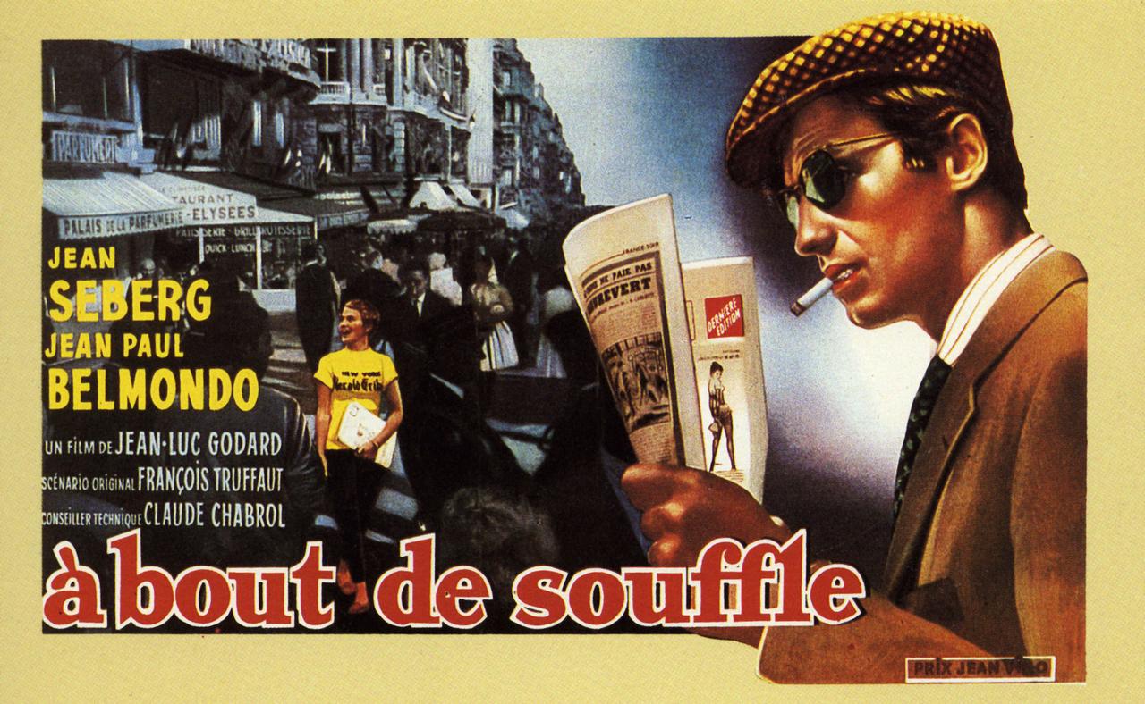 L'affiche du film "À bout de souffle" de Jean-Luc Godard. [AFP - Productions Georges de Beaureg]