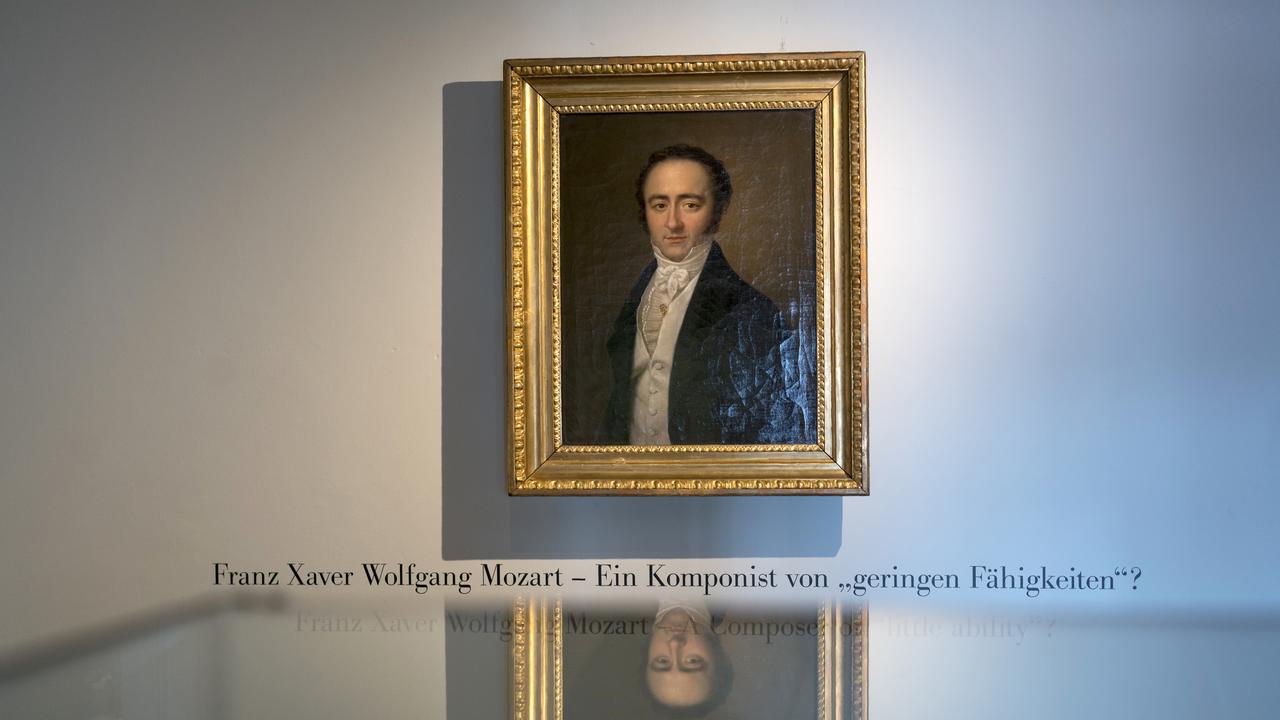 Portrait du musicien Franz Xaver Mozart (fils de Wolfgang Amadeus Mozart) exposé à la Maison Mozart de Salzburg.