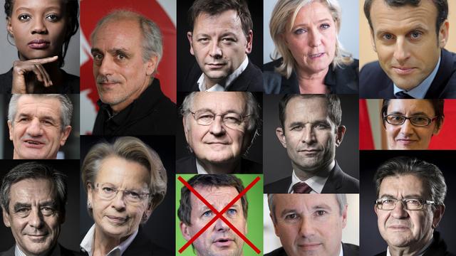 Les candidats à l'élection présidentielle française de 2017.