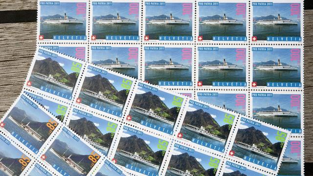 Des timbres de la poste suisse (image d'illustration).