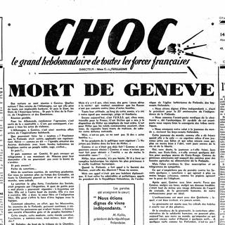 Le 14 décembre 1939, la mort de la Société des Nations fait la une du journal. [AFP - Collection Roger-Viollet]