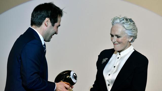 Glenn Close reçoit un Golden Icon Award au Festival de Zurich le 1er octobre 2017. [Keystone - Walter Bieri]