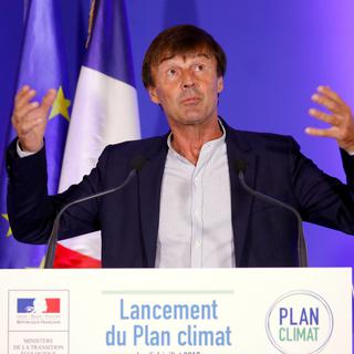 Nicolas Hulot lors de la présentation du "plan climat", jeudi dernier à Paris. [Reuters - Charles Platiau]