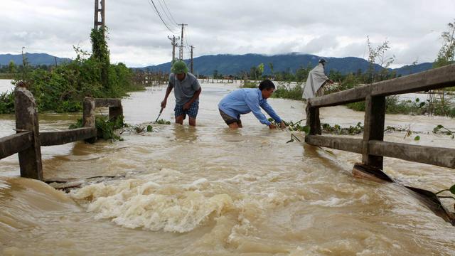 Des images des inondations dans la province centrale de Nghe An. [AFP - VIETNAM NEWS AGENCY]