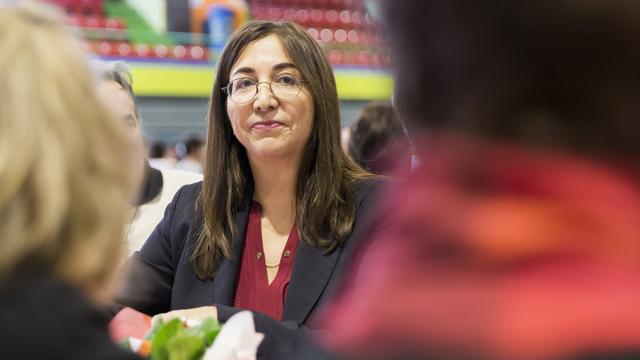 Cesla Amarelle lors du congrès extraordinaire du PS vaudois, samedi 14 janvier à Montreux. [Cyril Zingaro]