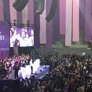 Le sommet du parti espagnol Podemos à Madrid le 11 février 2017. [RTS - Valérie Demon]