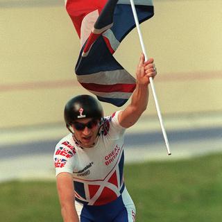 Le cycliste écossais Graeme Obree en 1995. [AFP - Pascal Pavani]