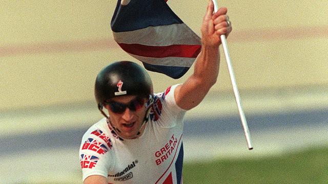 Le cycliste écossais Graeme Obree en 1995. [AFP - Pascal Pavani]