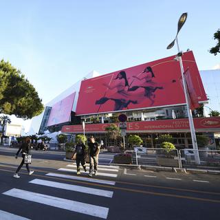 L'entrée du Palais du festival de Cannes. [keystone - Photo by Arthur Mola/Invision/AP]