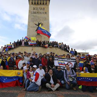 Des Vénézuéliens qui se sont réfugiés en Colombie manifestent contre l'élection d'une assemblée constituante. [AFP - John Vizcaino]