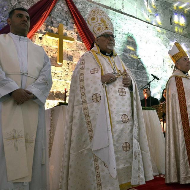 Les chrétiens de Mossoul ont célébré à Noël leur première messe depuis 2014. [EPA/ Keystone - Amar Salih]