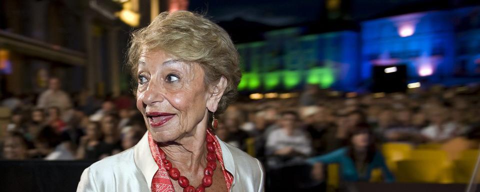 Beki Probst, directrice du Marché du film de la Berlinale, ici sur la Piazza Grande à Locarno en 2009. [Keystone - Martial Trezzini]