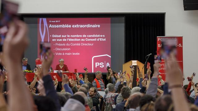 Le PS genevois veut modifier ses statuts pour éviter à l'avenir un nouveau psychodrame comme celui du Congrès du 13 mai dernier qui a désigné les candidats au Conseil d'Etat. [Keystone - Salvatore Di Nolfi]