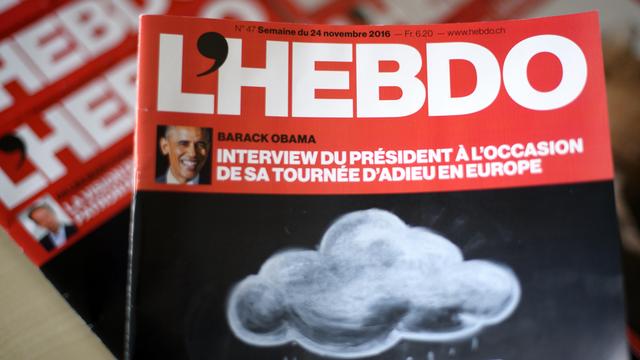 Un exemplaire du magazine hebdomadaire L'Hebdo. [keystone - Laurent Gillieron]