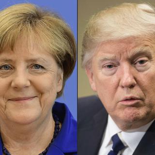 Angela Merkel sera reçue mardi par Donald Trump. [AFP - Nicholas Kamm/Tobias Schwarz]