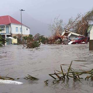 Une partie de l'île de Saint-Martin est sous les eaux. [Twitter/AFP - Rinsy Xieng]