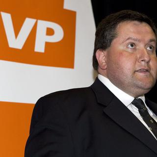 Le PDC Nicolas Voide lors de la primaire du district de Martigny en 2008. [Keystone - Jean-Christophe Bott]