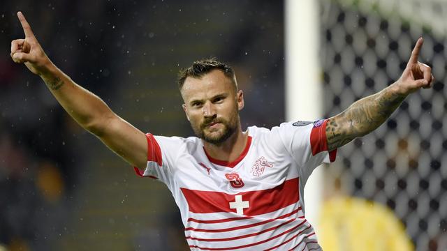 Seferovic a débloqué le score pour l'équipe de Suisse en Lettonie. [Laurent Gillieron]