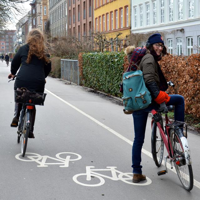 Cerise Maréchaux à vélo dans Copenhague, première ville cyclable au monde. Cerise Maréchaud à vélo dans Copenhague, première ville cyclable au monde. [Cerise Maréchaud]