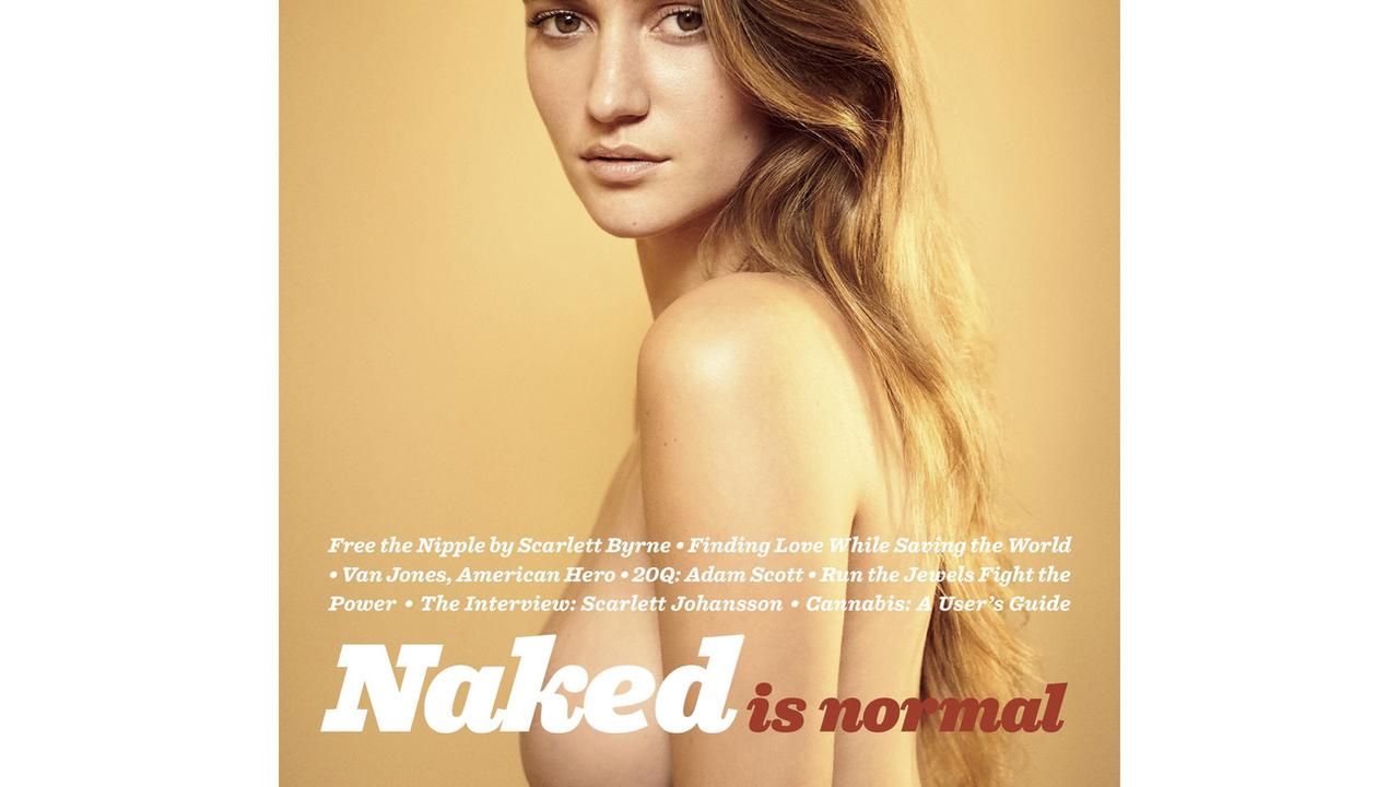 "La nudité est normale", clame la Une du numéro de mars-avril 2017 de Playboy. [AP - Gavin Bond]