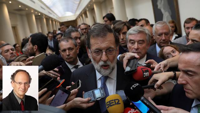 Le Premier ministre espagnol Mariano Rajoy après le vote du Sénat permettant la mise sous tutelle de la Catalogne. [Reuters - Susana Vera]