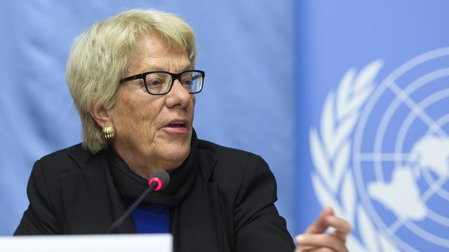 Carla Del Ponte, membre de la commission d'enquête de l'ONU sur la Syrie. [Keystone - Martial Trezzini]