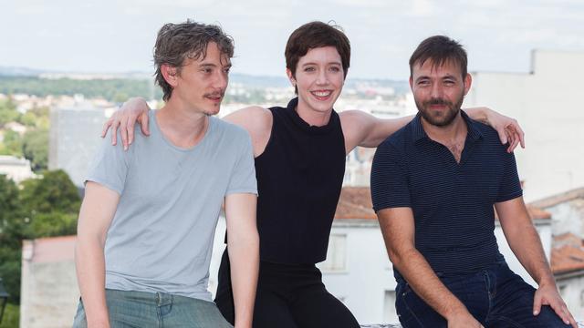 Swann Arlaud, Sara Giraudeau et Hubert Charuel à Angoulême. [AFP - Yohan Bonnet]