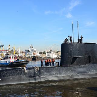 Le sous-marin ARA San Juan, photographié dans le port de Buenos Aires en 2014. [Argentine Navy]