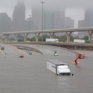 Houston est sous les eaux après le passage de la tempête Harvey. [Reuters - Richard Carson]