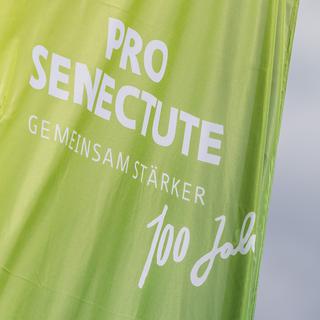 Pro Senectute, image photographiée pour les 100 ans de l'association à Berne. [Keystone - Thomas Hodel]
