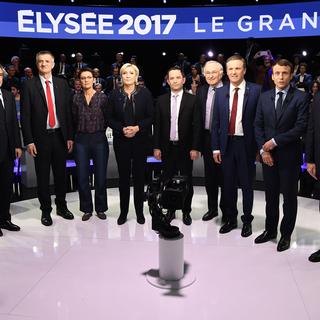 Les candidats à la présidentielle française ont débattu de l'emploi, de la sécurité et du modèle social. [AFP - Lionel Bonaventure]