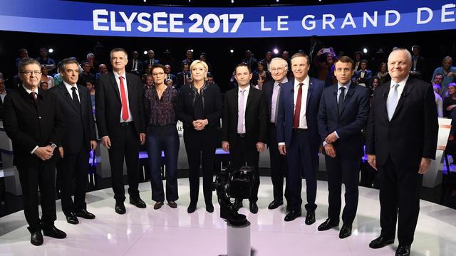 Les candidats à la présidentielle française ont débattu de l'emploi, de la sécurité et du modèle social. [AFP - Lionel Bonaventure]