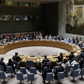 Le Conseil de sécurité est réuni à New York pour examiner la résolution. [EPA/Keystone - Justin Lane]