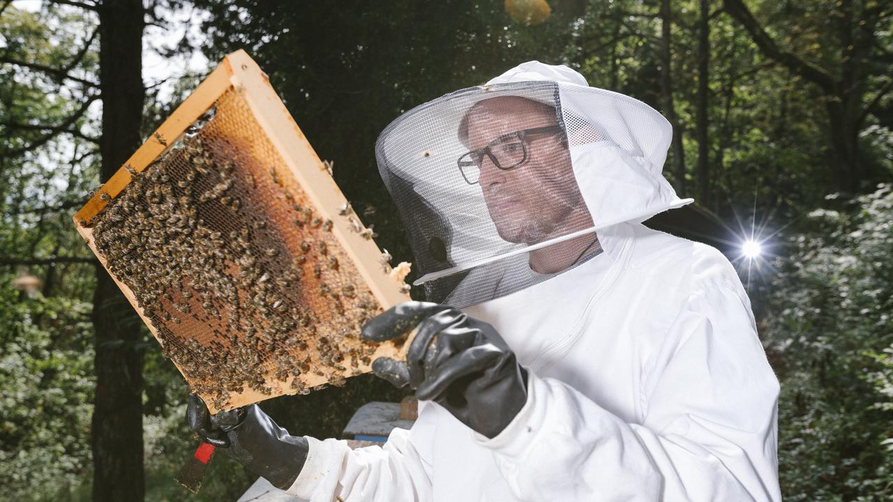 Alexandre Aebi, un des coauteurs de l’étude de l'Université de Neuchâtel sur les néonicotinoïdes dans le miel, est aussi apiculteur. [Université de Neuchâtel - Guillaume Perret]