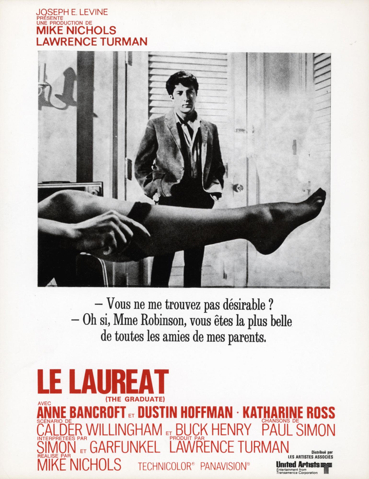 Affiche du film "Le Lauréat" de Mike Nichols. [AFP - Photo12.com - Collection Cinema]