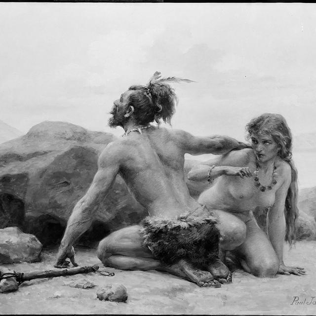 "Dangereuse rencontre, âge de pierre", par Paul-Joseph Jamin (1853-1903) [AFP - ND / Roger-Viollet]
