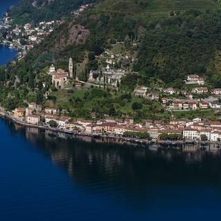 Le village tessinois de Morcote, sur la rive du lac de Lugano. Image d'illustration. [Keystone - Benedetto Galli]