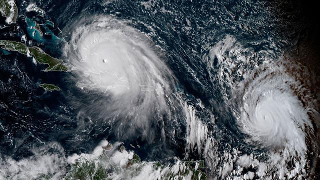 Image satellite de la NOAA montrant les ouragans Irma et Jose, le 7 septembre 2017.
Jose ROMERO/NOAA/RAMMB
AFP [AFP - Jose ROMERO/NOAA/RAMMB]