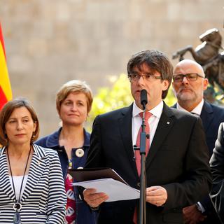 Le président de la Catalogne, Carles Puigdemont a annoncé la tenue d'un nouveau référendum vendredi matin. [Reuters - Albert Gea]