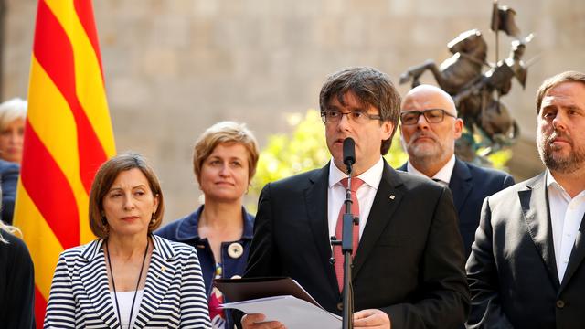 Le président de la Catalogne, Carles Puigdemont a annoncé la tenue d'un nouveau référendum vendredi matin. [Reuters - Albert Gea]