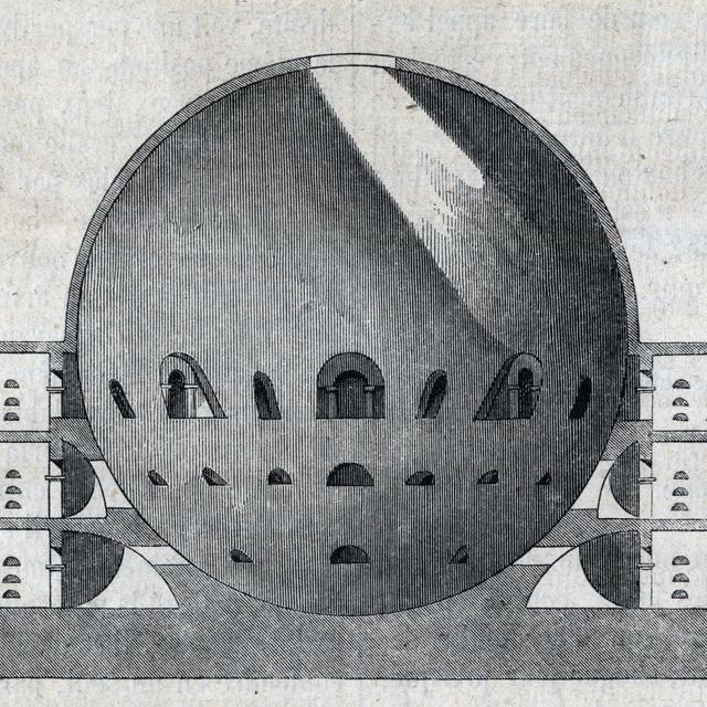 Coupe transversale d'un plan de cimetière pour la ville de Chaux par Claude Nicolas Ledoux (1736-1806) [AFP - Lee/Leemage]