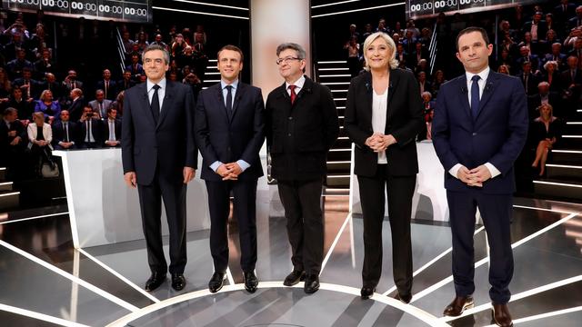 Les cinq principaux candidats avant leur premier grand débat. [AFP]