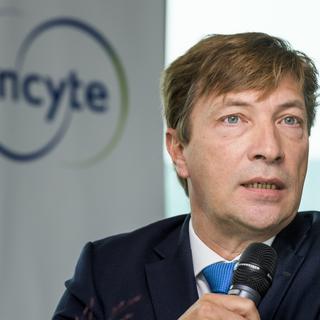 Hervé Hoppenot, président et CEO d'Incyte, mardi 07.11.2017 à Yverdon. [Keystone - Jean-Christophe Bott]