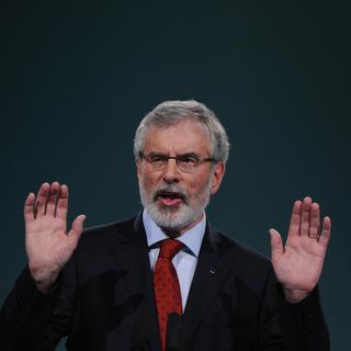 Le leader nationaliste irlandais du parti Sinn Féin Gerry Adams. [Keystone - Aidan Crawley]