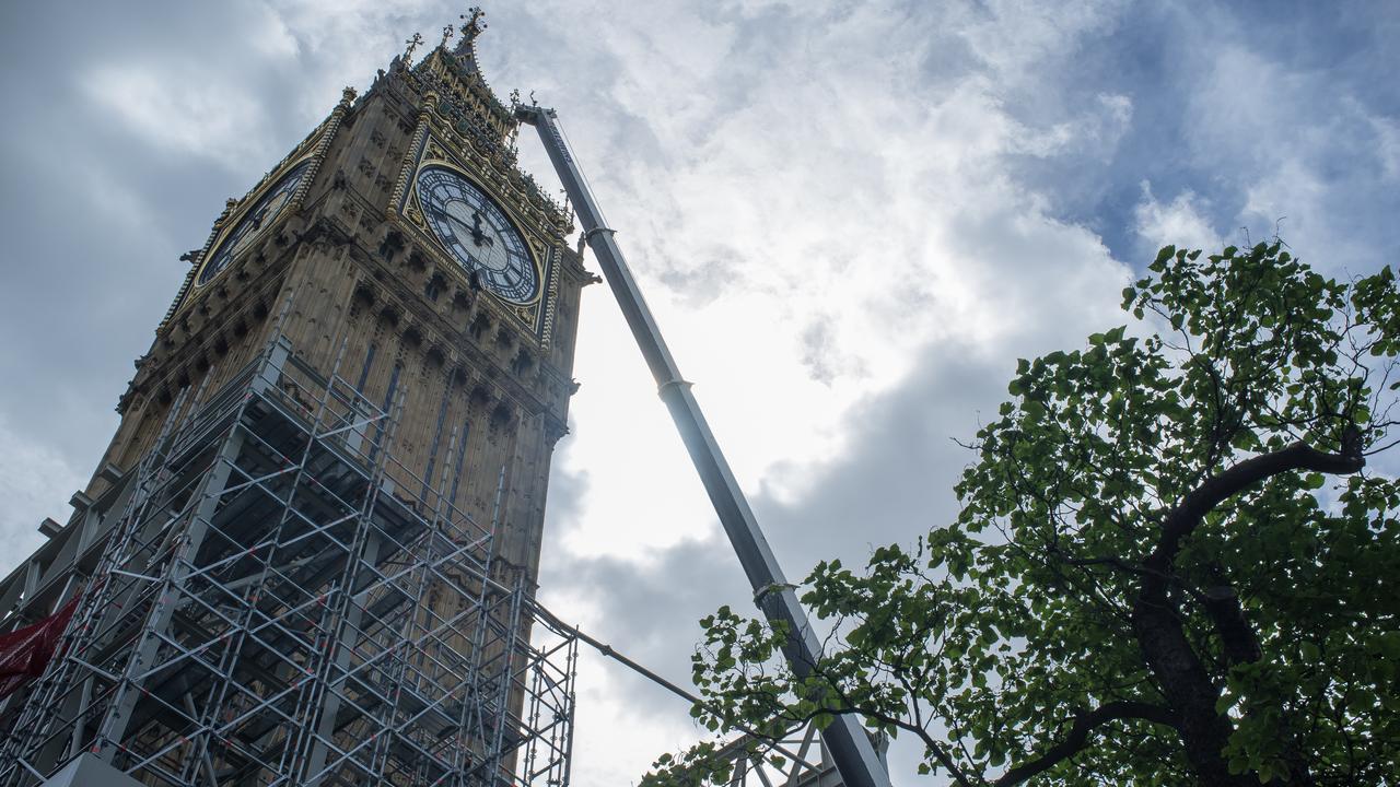 La tour Elizabeth est déjà l'objet de travaux de rénovation et partiellement entourée d'échafaudages. [NurPhoto/AFP - Alberto Pezzali]