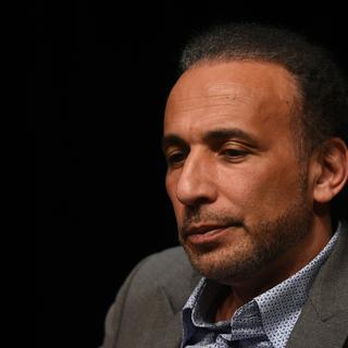 L'islamologue suisse Tariq Ramadan, lors d'une conférence à Bordeaux en 2016. [AFP - Mehdi Fedouach]