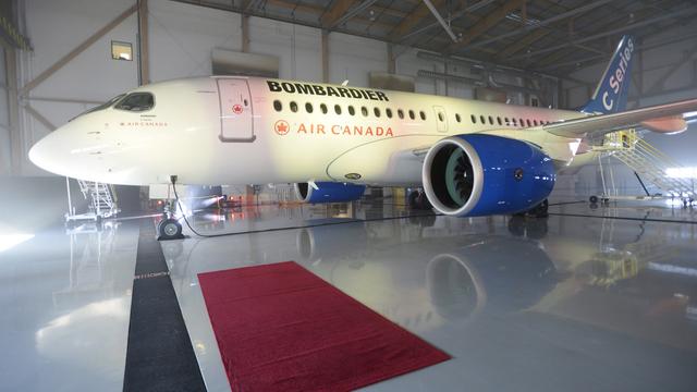 Les Etats-Unis imposent 220% de droits de douane sur le CSeries de Bombardier (en photo). [The Canadian Press/AP/Keystone - Paul Chiasson]