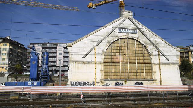 Le chantier du futur Pôle muséal et culturel du nouveau Musée cantonal des Beaux-Arts à Lausanne, en novembre 2016. [Laurent Gillieron]